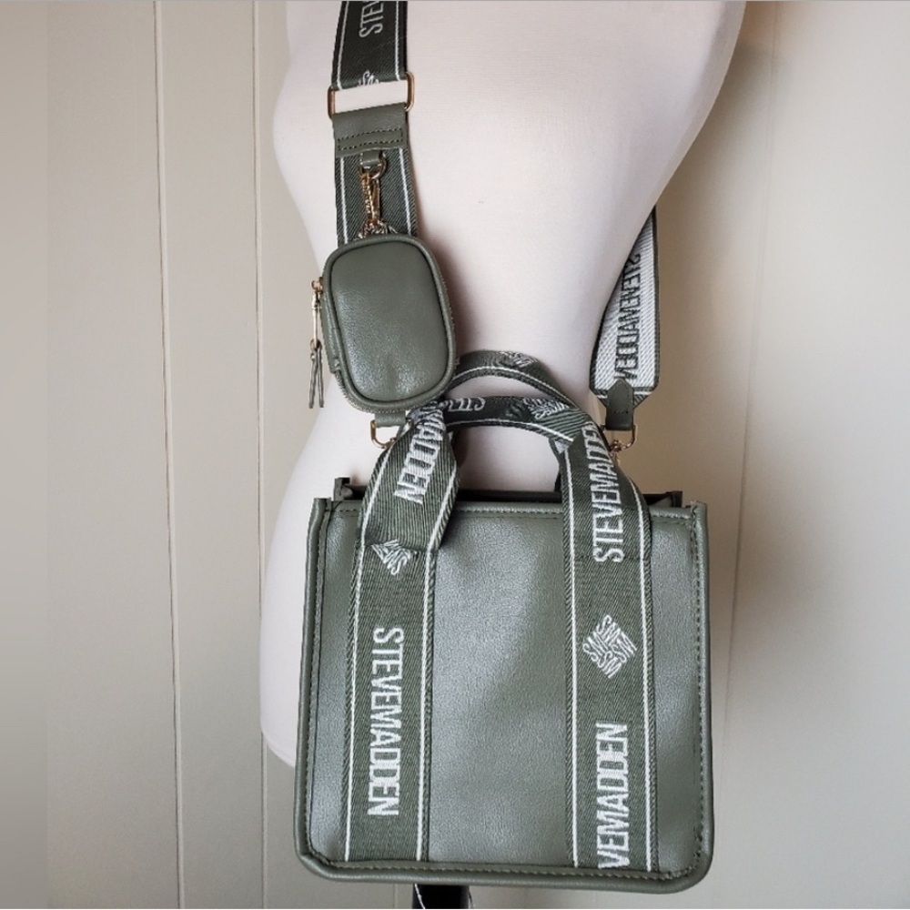 NWT Steve Madden BWebber‎ Olive Green Tote Crossbody Bag